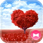 heart tree +home theme android application logo